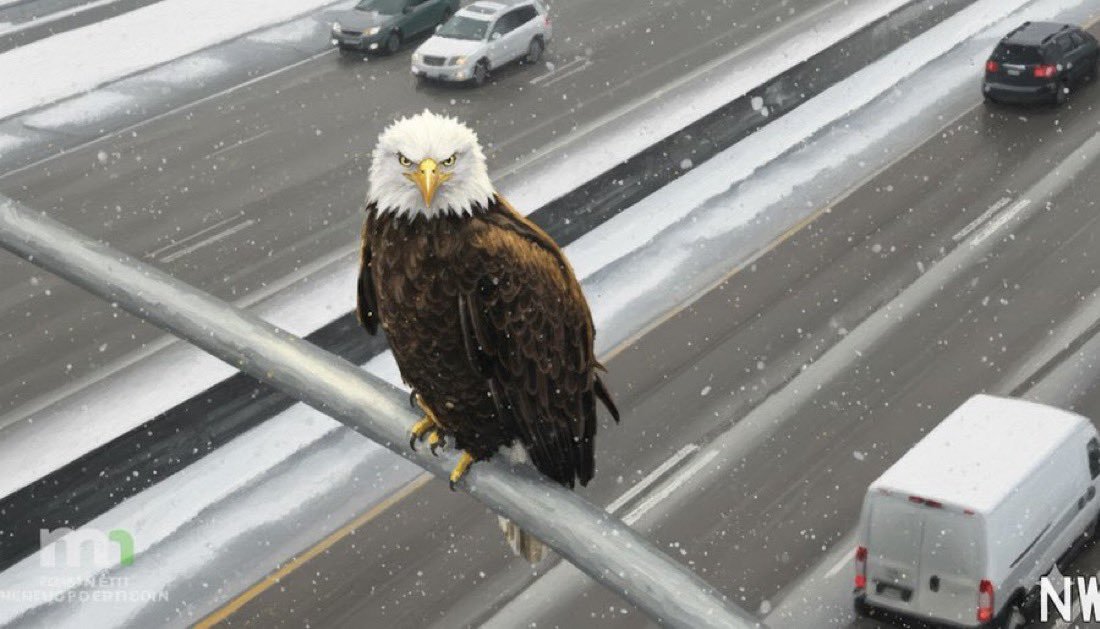 Eagle on Highway